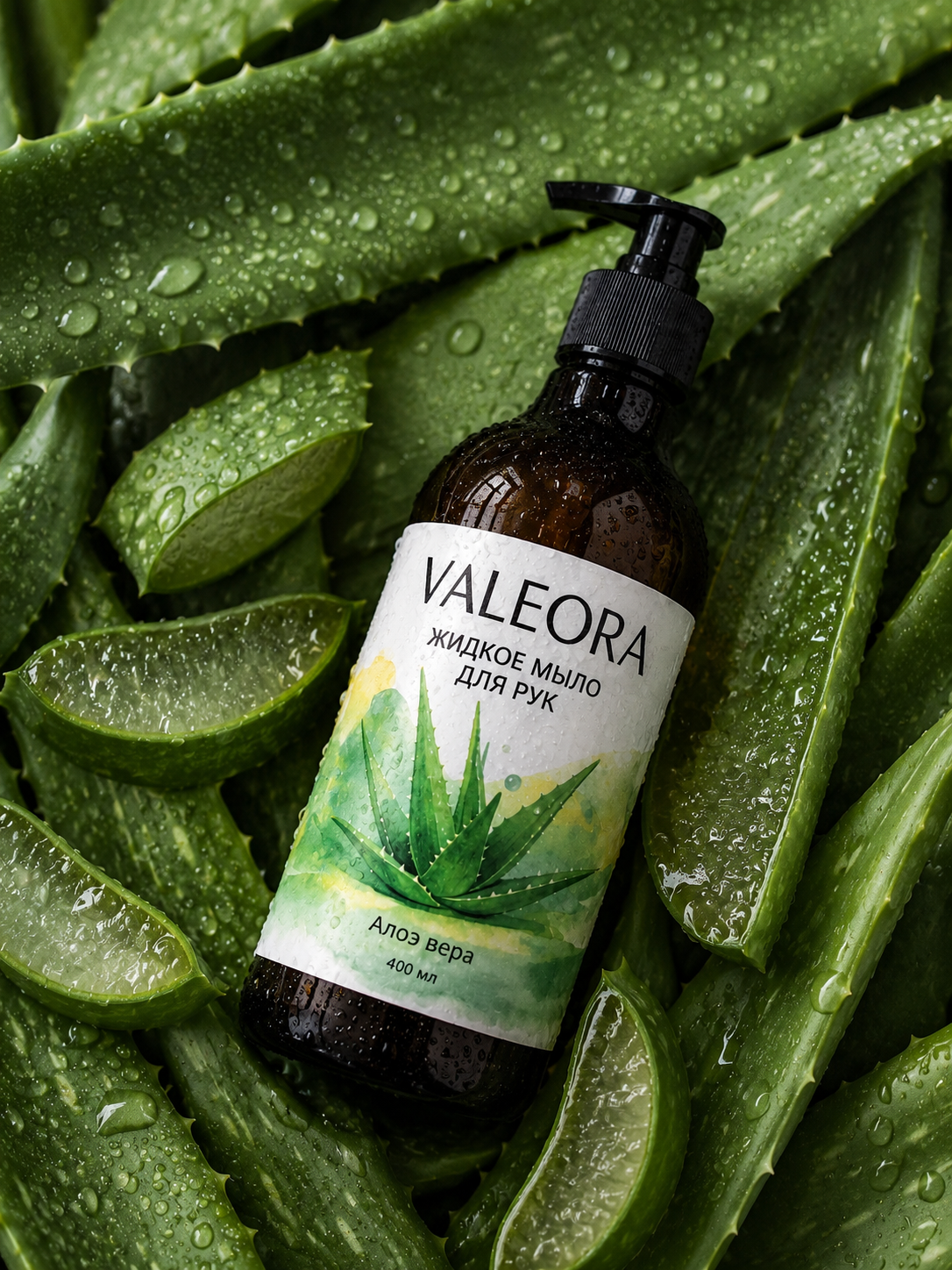 Жидкое мыло для рук VALEORA Алоэ вера 400 мл